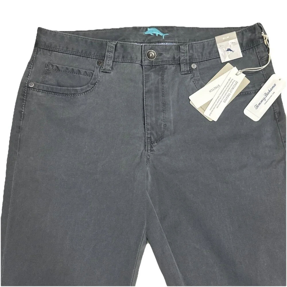 Tommy Bahama Men's 32W x 34L Fog Grey Boracay Five-Pocket Stretch Chino Pant - Picture 5 of 12
